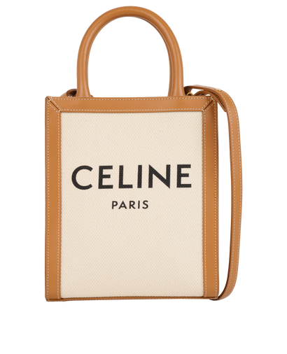 Mini Vertical Cabas, &pound;650, Handbags, Brown/Cream, Canvas, Front view